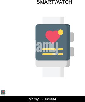 Icona vettore semplice smartwatch. Modello di disegno del simbolo di illustrazione per l'elemento dell'interfaccia utente mobile Web. Illustrazione Vettoriale