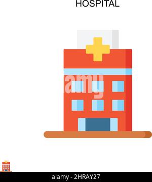 Icona vettore semplice dell'ospedale. Modello di disegno del simbolo di illustrazione per l'elemento dell'interfaccia utente mobile Web. Illustrazione Vettoriale