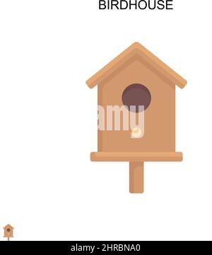 Birdhouse semplice icona vettoriale. Modello di disegno del simbolo di illustrazione per l'elemento dell'interfaccia utente mobile Web. Illustrazione Vettoriale