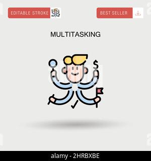 Semplice icona vettore multitasking. Illustrazione Vettoriale