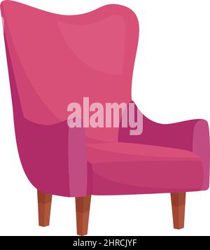 Elegante poltrona rosa su sfondo bianco, illustrazione vettoriale Illustrazione Vettoriale