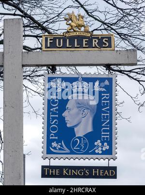 The King's Head - casa pubblica di Fuller - King's Road, Guilford, Surrey, Inghilterra, Regno Unito Foto Stock