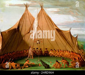 Sioux Dog Festa di George Catlin (1796-1872), olio su tela, 1832-37 Foto Stock