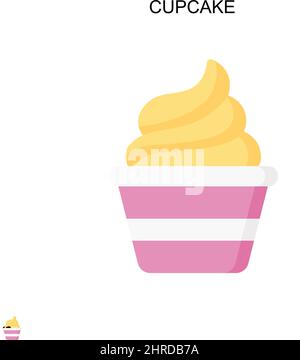 Icona vettoriale semplice cupcake. Modello di disegno del simbolo di illustrazione per l'elemento dell'interfaccia utente mobile Web. Illustrazione Vettoriale