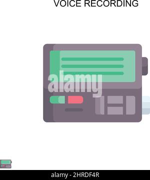 Registrazione vocale semplice icona vettoriale. Modello di disegno del simbolo di illustrazione per l'elemento dell'interfaccia utente mobile Web. Illustrazione Vettoriale