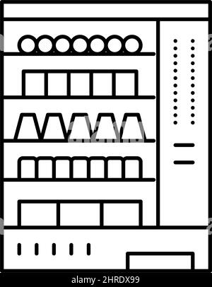 illustrazione vettoriale dell'icona della linea di caramelle per distributori automatici Illustrazione Vettoriale