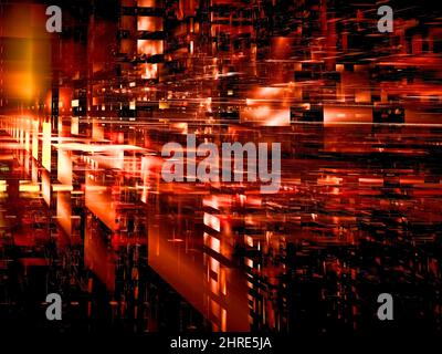 Scienza fondo di triciton con effetti di luce - astratto 3D illustrazione Foto Stock