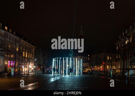 Passeggiata serale a Copenaghen in Danimarca durante il festival delle luci Foto Stock