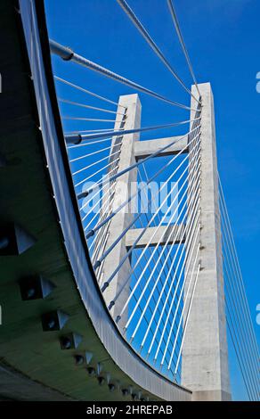 Cable-stayed bridge detail, Rio de Janeiro Foto Stock
