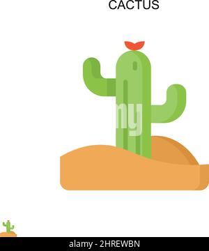 Icona vettore semplice Cactus. Modello di disegno del simbolo di illustrazione per l'elemento dell'interfaccia utente mobile Web. Illustrazione Vettoriale