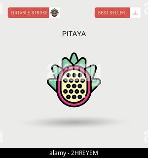 Pitaya semplice icona vettoriale. Illustrazione Vettoriale