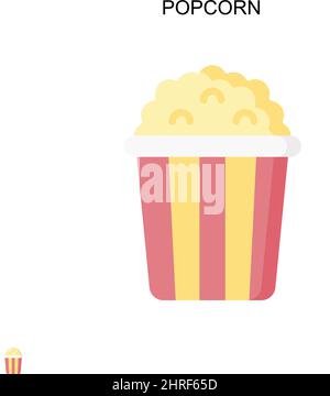 Popcorn semplice vettore icona. Modello di disegno del simbolo di illustrazione per l'elemento dell'interfaccia utente mobile Web. Illustrazione Vettoriale