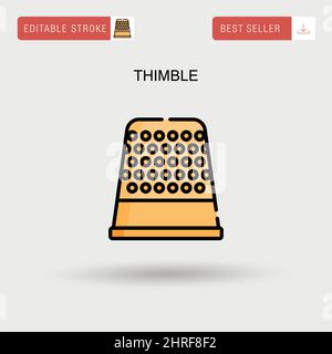 Icona del vettore semplice del thimble. Illustrazione Vettoriale