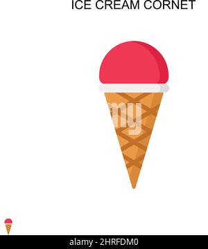Icona semplice vettore per gelato a rete. Modello di disegno del simbolo di illustrazione per l'elemento dell'interfaccia utente mobile Web. Illustrazione Vettoriale