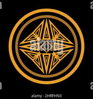 Rune magiche geometria mistica segno Alchemy mistico simbolo Illustrazione Vettoriale