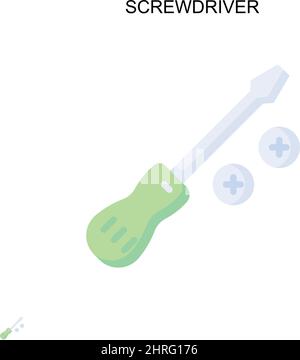 Cacciavite semplice icona vettoriale. Modello di disegno del simbolo di illustrazione per l'elemento dell'interfaccia utente mobile Web. Illustrazione Vettoriale
