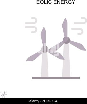 Icona vettore energia eolica semplice. Modello di disegno del simbolo di illustrazione per l'elemento dell'interfaccia utente mobile Web. Illustrazione Vettoriale