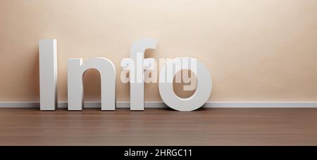 Primo piano della parola 'info' sullo sfondo luminoso Foto Stock