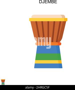 Djembe semplice icona vettoriale. Modello di disegno del simbolo di illustrazione per l'elemento dell'interfaccia utente mobile Web. Illustrazione Vettoriale