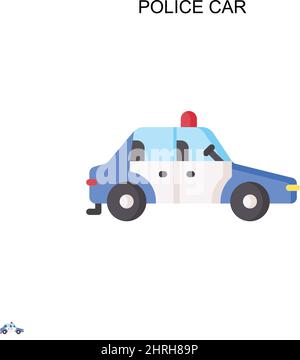 Icona vettore semplice auto della polizia. Modello di disegno del simbolo di illustrazione per l'elemento dell'interfaccia utente mobile Web. Illustrazione Vettoriale