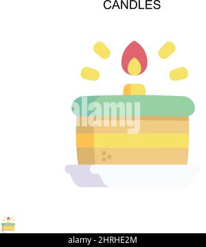 Candele semplice icona vettoriale. Modello di disegno del simbolo di illustrazione per l'elemento dell'interfaccia utente mobile Web. Illustrazione Vettoriale