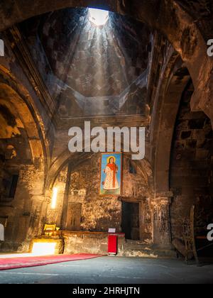 Bellissimo scatto degli interni del Monastero di Hayravank Foto Stock