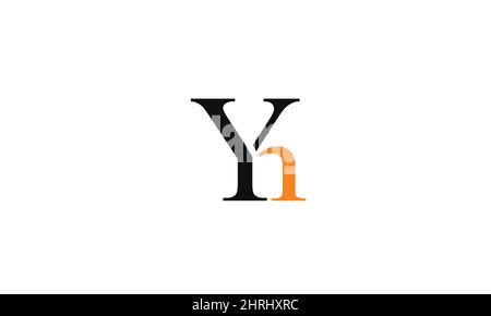 Lettere alfabetiche iniziali logo monogramma YN, NY, Y e N. Illustrazione Vettoriale
