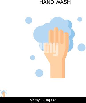 Icona vettore lavaggio a mano semplice. Modello di disegno del simbolo di illustrazione per l'elemento dell'interfaccia utente mobile Web. Illustrazione Vettoriale