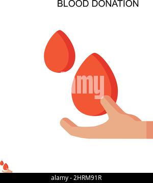 Icona vettore semplice per la donazione di sangue. Modello di disegno del simbolo di illustrazione per l'elemento dell'interfaccia utente mobile Web. Illustrazione Vettoriale