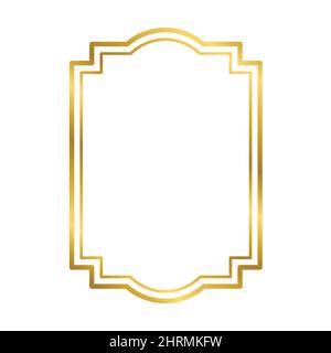 Cornice quadrata glitter oro con scintillii su sfondo bianco. elementi di  tendenza per il tuo design. illustrazione vettoriale.