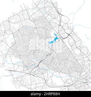 Brent, Greater London, United Kingdom, mappa vettoriale ad alto dettaglio con confini della città e percorsi modificabili. Contorni bianchi per le strade principali. Molti piccoli pat Illustrazione Vettoriale