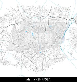 Haringey, Greater London, Regno Unito, mappa vettoriale ad alto dettaglio con confini della città e percorsi modificabili. Contorni bianchi per le strade principali. Molti più piccoli Illustrazione Vettoriale