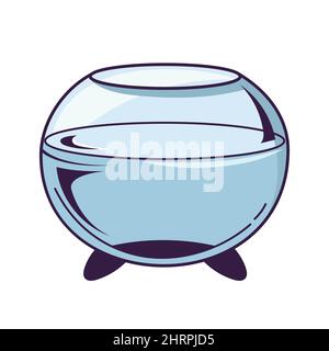 Acquario rotondo vuoto. Oggetto in stile cartoon. Illustrazione Vettoriale
