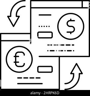 apertura di conti di risparmio in valuta estera icona grafico vettoriale Illustrazione Vettoriale