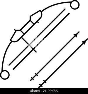 immagine vettoriale dell'icona della linea di prua e delle frecce Illustrazione Vettoriale