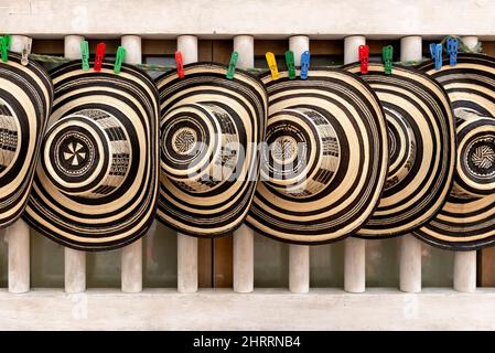 Sombrero Vueltiao, cappello colombiano tradizionale Foto Stock