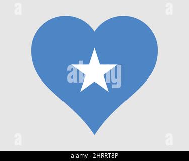 Somalia bandiera del cuore. Somalia Somalia Love Shape Country Nation National Flag. Repubblica federale di Somalia Banner icona segno simbolo. Illustrazione del vettore EPS Illustrazione Vettoriale