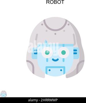 Icona vettore semplice robot. Modello di disegno del simbolo di illustrazione per l'elemento dell'interfaccia utente mobile Web. Illustrazione Vettoriale