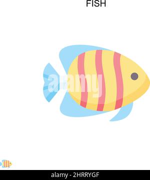 Icona vettore FISH semplice. Modello di disegno del simbolo di illustrazione per l'elemento dell'interfaccia utente mobile Web. Illustrazione Vettoriale