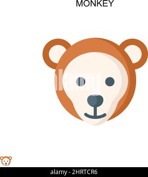 Icona Monkey Simple Vector. Modello di disegno del simbolo di illustrazione per l'elemento dell'interfaccia utente mobile Web. Illustrazione Vettoriale