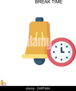 Icona vettore semplice tempo di interruzione. Modello di disegno del simbolo di illustrazione per l'elemento dell'interfaccia utente mobile Web. Illustrazione Vettoriale