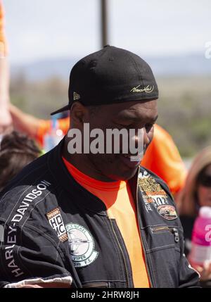 Herschel Walker durante il Kyle Petty Charity Ride Foto Stock