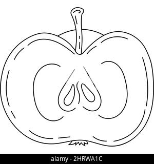 Icone della linea frutta e verdura. Confezione di insegne in stile alla moda. Contorno segni cibo tropicale. Illustrazione Vettoriale