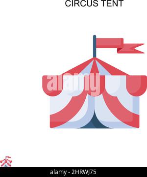 Tenda circo semplice icona vettoriale. Modello di disegno del simbolo di illustrazione per l'elemento dell'interfaccia utente mobile Web. Illustrazione Vettoriale