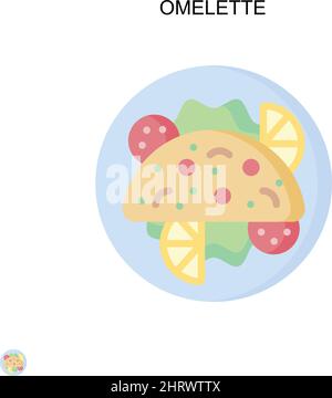Omelette semplice vettore icona. Modello di disegno del simbolo di illustrazione per l'elemento dell'interfaccia utente mobile Web. Illustrazione Vettoriale