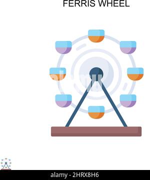 Ruota panoramica icona vettore semplice. Modello di disegno del simbolo di illustrazione per l'elemento dell'interfaccia utente mobile Web. Illustrazione Vettoriale