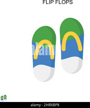 Flip flop semplice icona vettoriale. Modello di disegno del simbolo di illustrazione per l'elemento dell'interfaccia utente mobile Web. Illustrazione Vettoriale