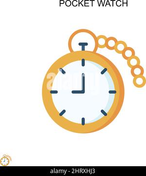 Orologio tascabile semplice icona vettoriale. Modello di disegno del simbolo di illustrazione per l'elemento dell'interfaccia utente mobile Web. Illustrazione Vettoriale