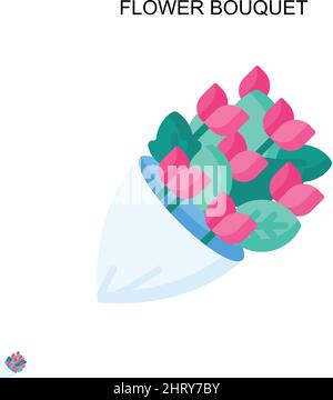 Bouquet di fiori semplice icona vettoriale. Modello di disegno del simbolo di illustrazione per l'elemento dell'interfaccia utente mobile Web. Illustrazione Vettoriale