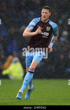 23rd febbraio 2022; Turf Moor, Burnley, Lancashire, Inghilterra; Premier League Football, Burnley contro Tottenham Hotspur; Wout Weghorst di Burnley Foto Stock